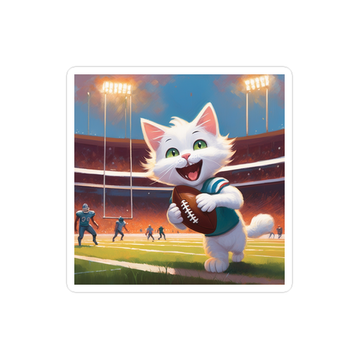 PugMug Custom White Companion Cat Sticker