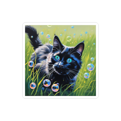 PugMug Custom Black Ragdoll Cat Sticker