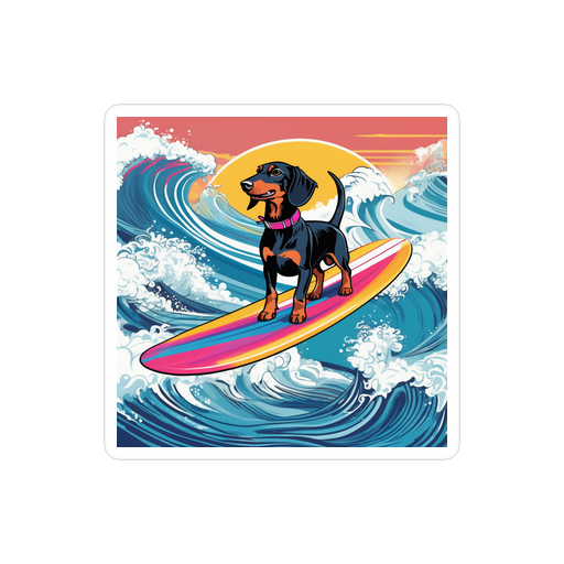 PugMug Custom Black Dachshund Sticker