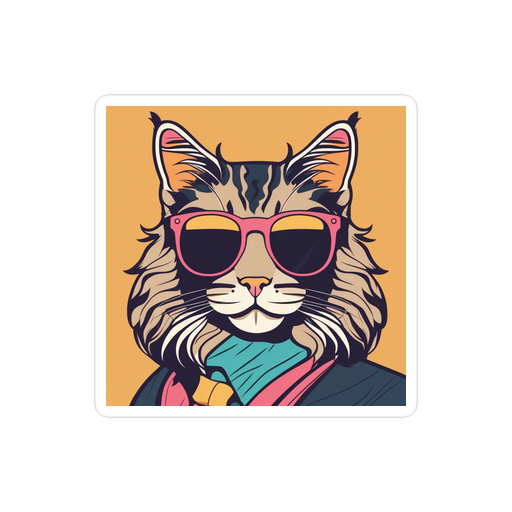 PugMug Custom Tabby Maine Coon Cat Sticker