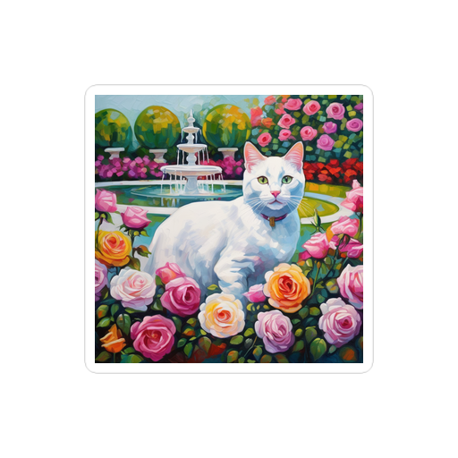 PugMug Custom White Companion Cat Sticker