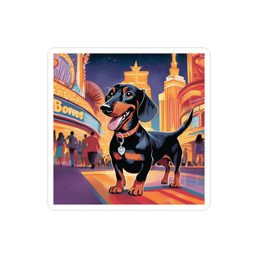 PugMug Custom Black Dachshund Sticker