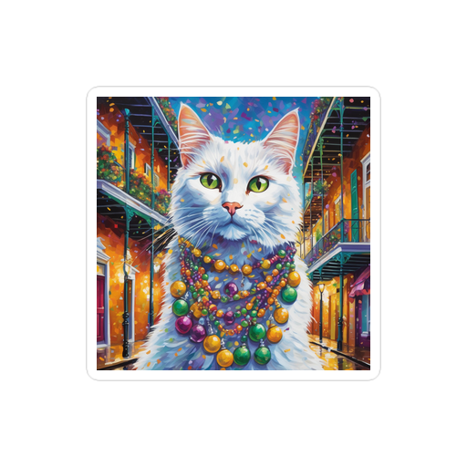 PugMug Custom White Companion Cat Sticker