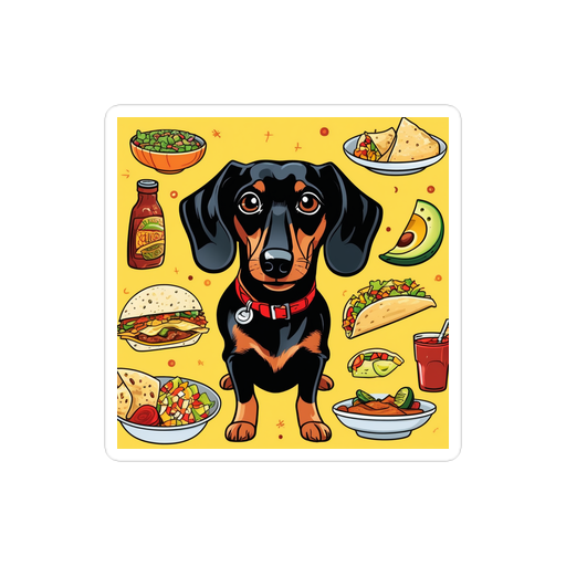 PugMug Custom Black Dachshund Sticker