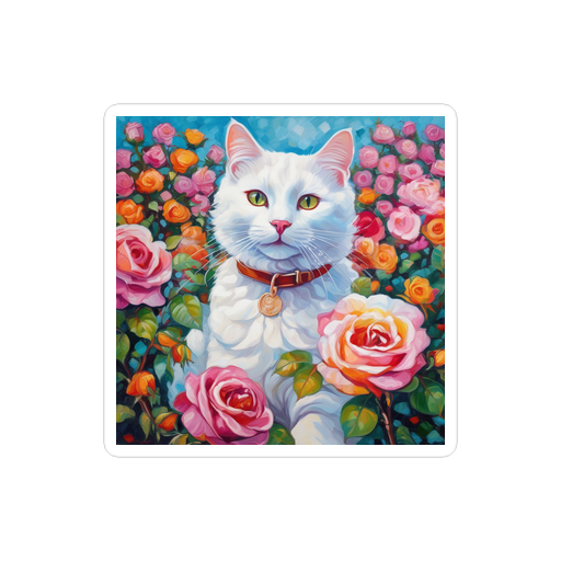 PugMug Custom White Companion Cat Sticker