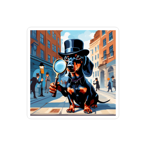 PugMug Custom Black Dachshund Sticker