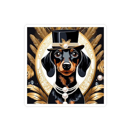 PugMug Custom Black Dachshund Sticker