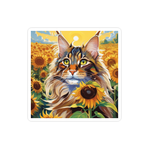 PugMug Custom Tabby Maine Coon Cat Sticker