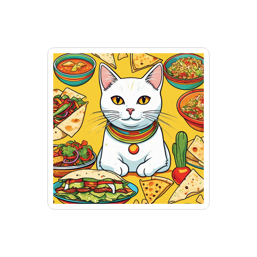 PugMug Custom White Companion Cat Sticker