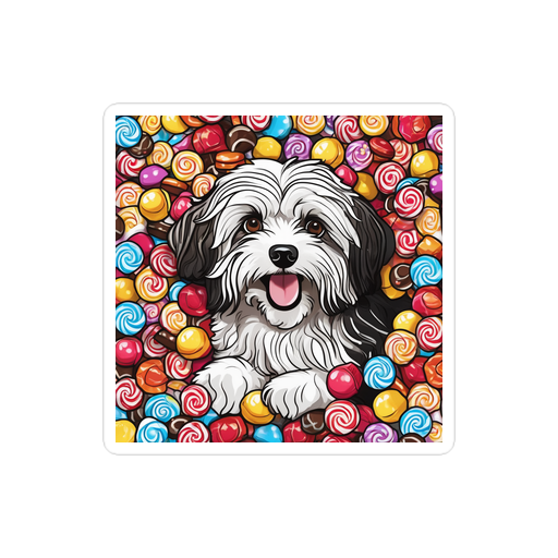 PugMug Custom Black-and-white Havanese Dog Sticker