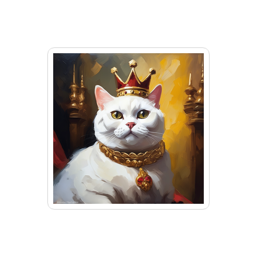 PugMug Custom White British Shorthair Cat Sticker