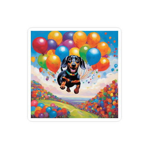 PugMug Custom Black Dachshund Sticker