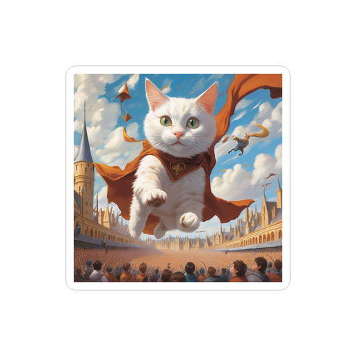 PugMug Custom White Companion Cat Sticker