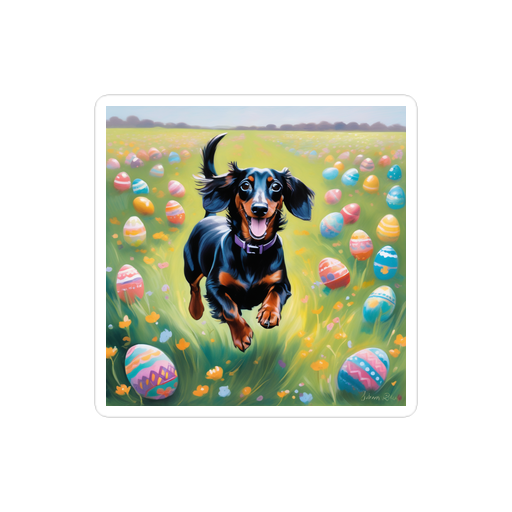 PugMug Custom Black Dachshund Sticker