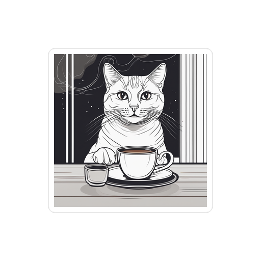 PugMug Custom White Companion Cat Sticker