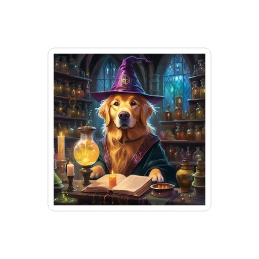 PugMug Custom Golden Retriever Sticker