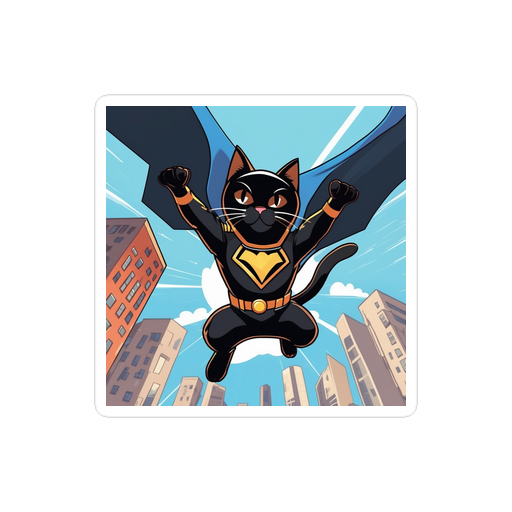 PugMug Custom Black Companion Cat Sticker
