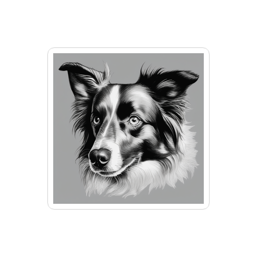 PugMug Custom Blue Merle Border Collie Sticker