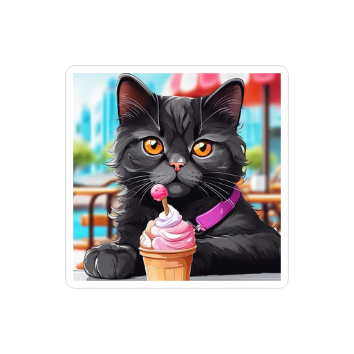 PugMug Custom Black Scottish Fold Cat Sticker