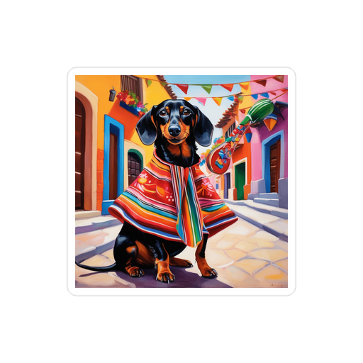 PugMug Custom Black Dachshund Sticker