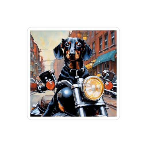 PugMug Custom Black Dachshund Sticker
