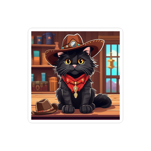 PugMug Custom Black Maine Coon Cat Sticker