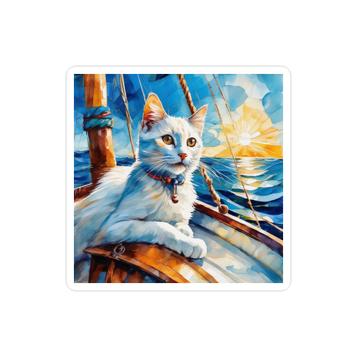 PugMug Custom White Companion Cat Sticker