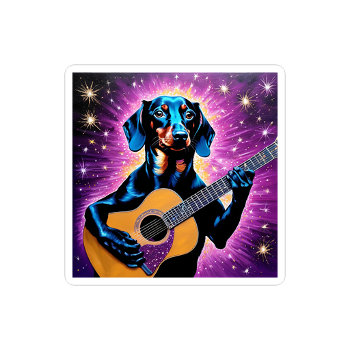 PugMug Custom Black Dachshund Sticker