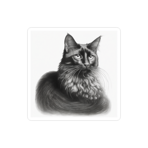 PugMug Custom Black Companion Cat Sticker