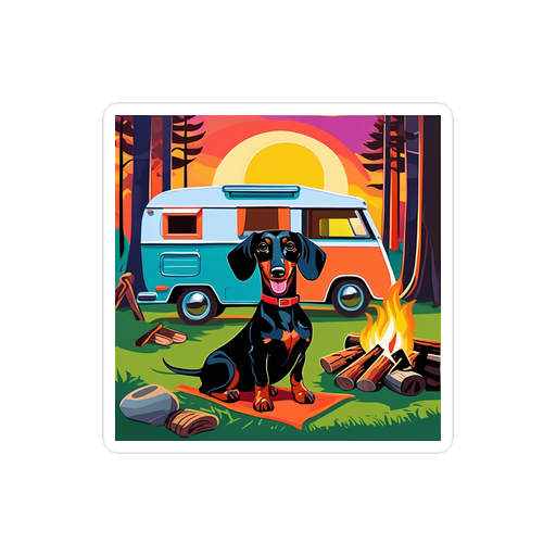 PugMug Custom Black Dachshund Sticker