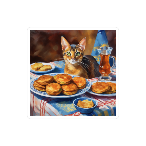 PugMug Custom Tabby Abyssinian Cat Sticker