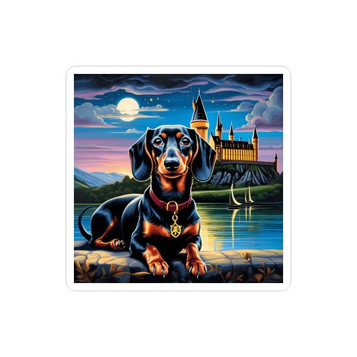 PugMug Custom Black Dachshund Sticker