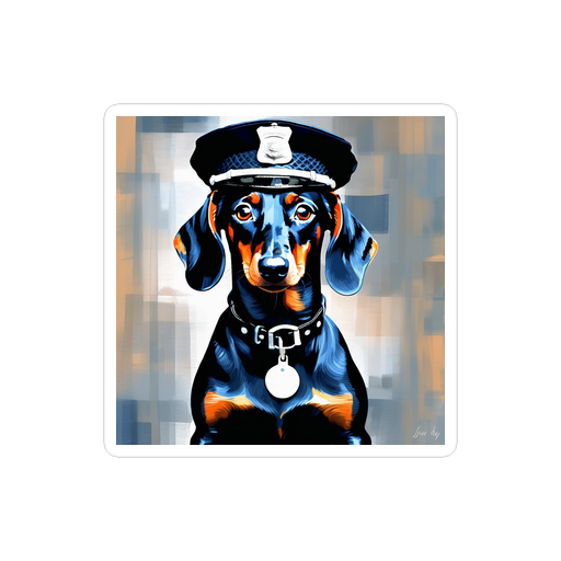 PugMug Custom Black Dachshund Sticker