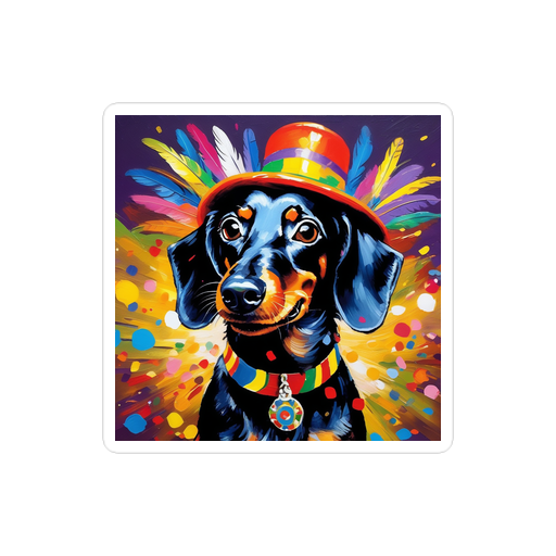 PugMug Custom Black Dachshund Sticker