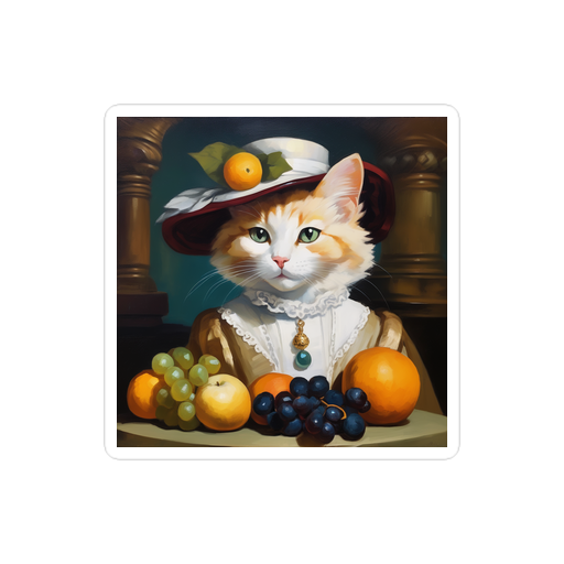 PugMug Custom White Companion Cat Sticker