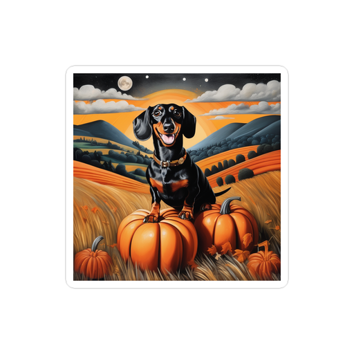 PugMug Custom Black Dachshund Sticker