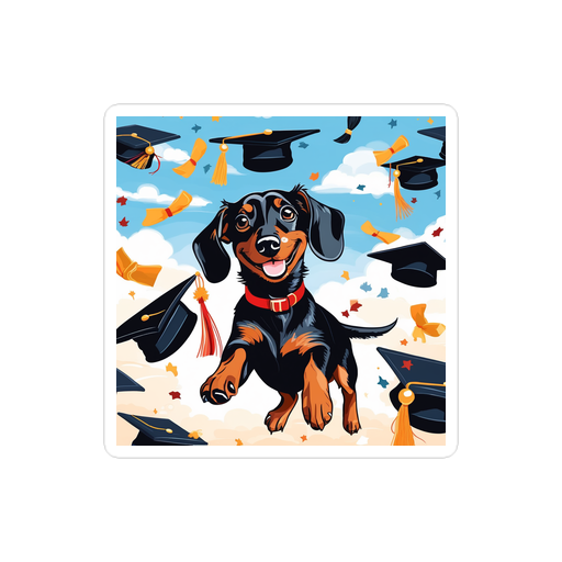 PugMug Custom Black Dachshund Sticker