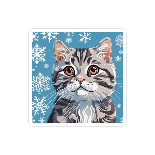 PugMug Custom Tabby Scottish Fold Cat Sticker
