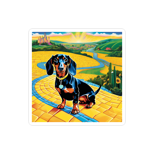 PugMug Custom Black Dachshund Sticker