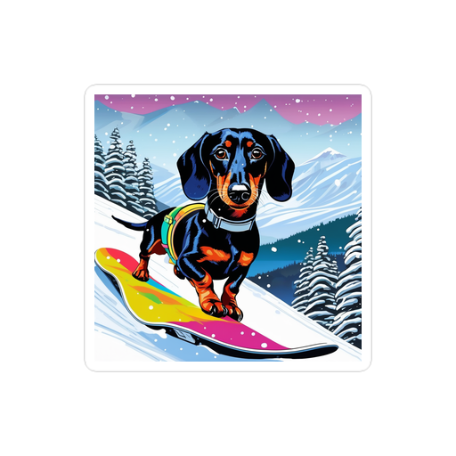 PugMug Custom Black Dachshund Sticker