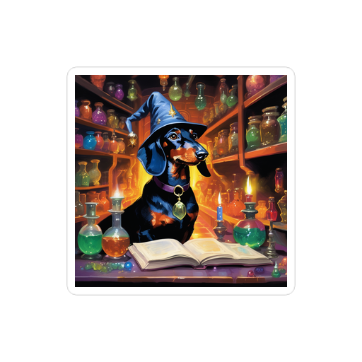 PugMug Custom Black Dachshund Sticker