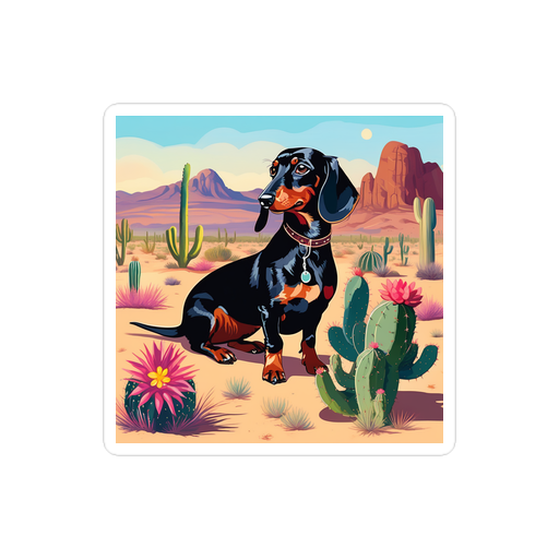 PugMug Custom Black Dachshund Sticker