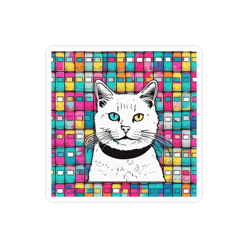 PugMug Custom White Companion Cat Sticker