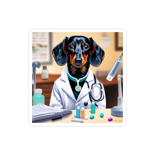 PugMug Custom Black Dachshund Sticker