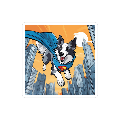 PugMug Custom Blue Merle Border Collie Sticker
