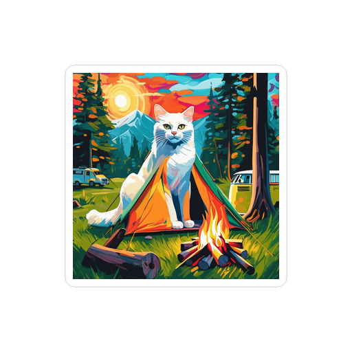 PugMug Custom White Companion Cat Sticker