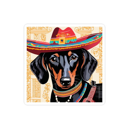 PugMug Custom Black Dachshund Sticker