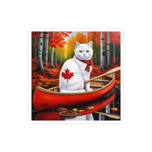 PugMug Custom White British Shorthair Cat Sticker