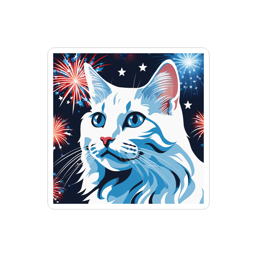 PugMug Custom White Companion Cat Sticker