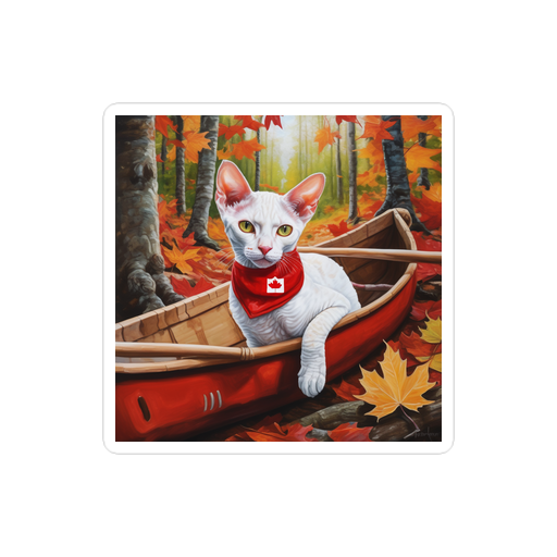 PugMug Custom White Devon Rex Cat Sticker